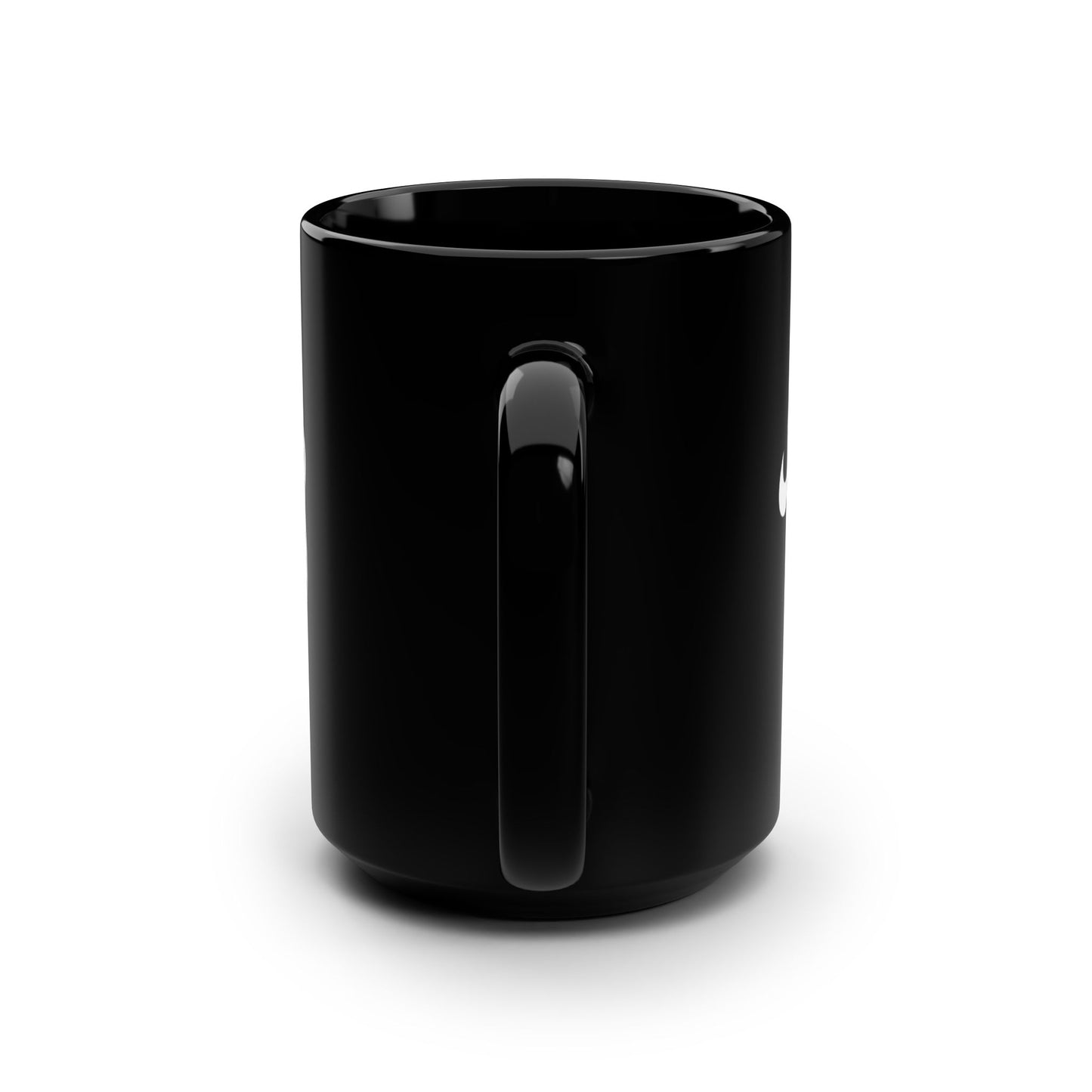 15oz Black Mug — Flame Logo Coffee Cup (Bold Streetwear Style)